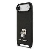 iPhone Air Karl Lagerfeld Saffiano Crossbody Metal Karl & Choupette Cover - Sort