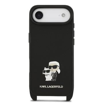 iPhone Air Karl Lagerfeld Saffiano Crossbody Metal Karl & Choupette Cover - Sort