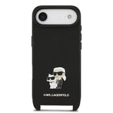 iPhone Air Karl Lagerfeld Saffiano Crossbody Metal Karl & Choupette Cover - Sort