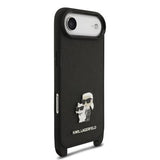 iPhone Air Karl Lagerfeld Saffiano Crossbody Metal Karl & Choupette Cover - Sort