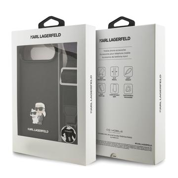 iPhone Air Karl Lagerfeld Saffiano Crossbody Metal Karl & Choupette Cover - Sort
