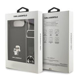 iPhone Air Karl Lagerfeld Saffiano Crossbody Metal Karl & Choupette Cover - Sort