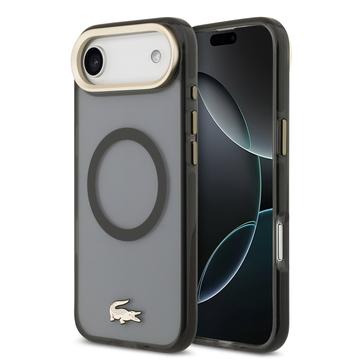 iPhone Air Lacoste Frosted Finish Gold Logo Hybrid Cover - MagSafe-kompatibel - Sort