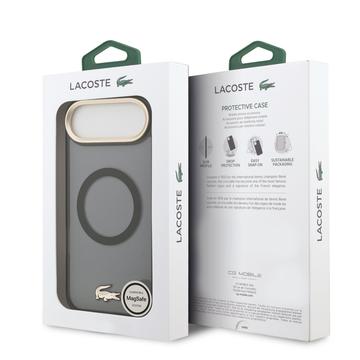 iPhone Air Lacoste Frosted Finish Gold Logo Hybrid Cover - MagSafe-kompatibel - Sort