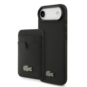 iPhone Air Lacoste Iconic Petit Pique MagSafe cover og magnetisk kortholder - Sort