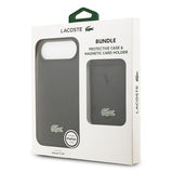 iPhone Air Lacoste Iconic Petit Pique MagSafe cover og magnetisk kortholder - Sort