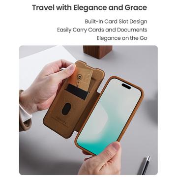 iPhone Air Nillkin Qin Pro Flip Cover - Brun
