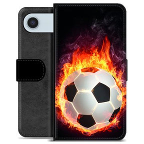 iPhone Air Premium Flip Cover med Pung - Fodbold Flamme