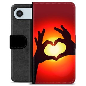 iPhone Air Premium Flip Cover med Pung - Hjertesilhuet
