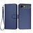 iPhone Air Premium Wallet-etui med rem - kulfiberstruktur - Kulstofblå