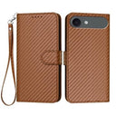 iPhone Air Premium Wallet-etui med rem - kulfiberstruktur - Kulstofkaffe