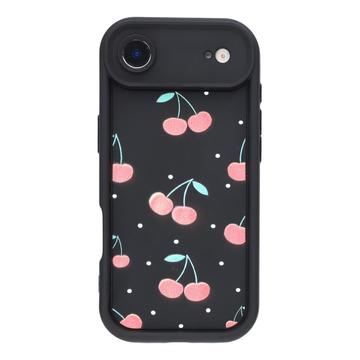 iPhone Air Stilfuldt stødsikkert TPU cover med forhøjede kanter - sort / Kirsebær