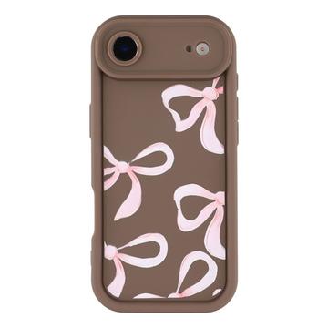 iPhone Air Stilfuldt stødsikkert TPU cover med forhøjede kanter - Brun / Stor sløjfe
