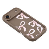 iPhone Air Stilfuldt stødsikkert TPU cover med forhøjede kanter - Brun / Stor sløjfe