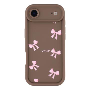iPhone Air Stilfuldt stødsikkert TPU cover med forhøjede kanter - Brun / Sløjfe