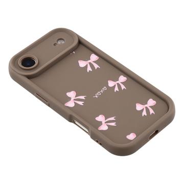 iPhone Air Stilfuldt stødsikkert TPU cover med forhøjede kanter - Brun / Sløjfe