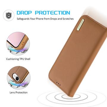 iPhone 16e/17e Dux Ducis Hivo Læderpung - Brun