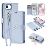 iPhone 16e/17e Dux Ducis Lawa Pung læderetui m. magnetisk cover - babyblå