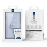 iPhone 16e/17e Dux Ducis Lawa Pung læderetui m. magnetisk cover - babyblå