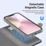iPhone 16e/17e Dux Ducis Lawa Pung læderetui med magnetisk låg - grå