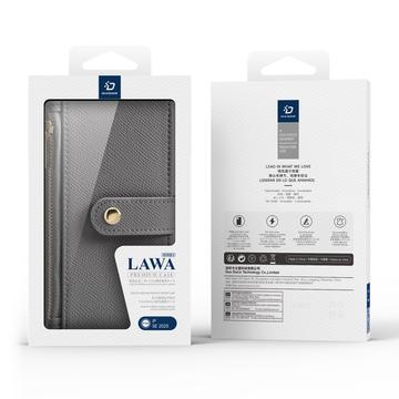 iPhone 16e/17e Dux Ducis Lawa Pung læderetui med magnetisk låg - grå