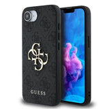 iPhone 16e/17e Guess 4G Big Metal Logo Hybrid Cover - Grå