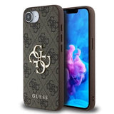 iPhone 16e/17e Guess 4G Big Metal Logo Hybrid Cover - Brun