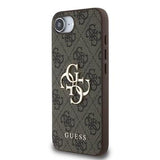 iPhone 16e/17e Guess 4G Big Metal Logo Hybrid Cover - Brun