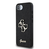 iPhone 16e/17e Guess Fixed Glitter 4G Metal Logo Cover - Sort