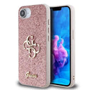 iPhone 16e/17e Guess Fixed Glitter 4G Metal Logo Cover - Pink