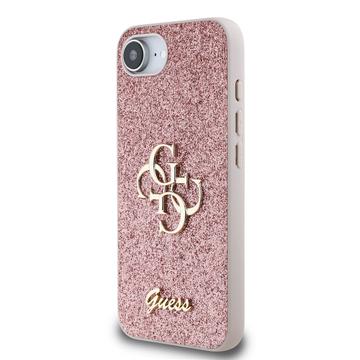 iPhone 16e/17e Guess Fixed Glitter 4G Metal Logo Cover - Pink