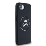 iPhone 16e/17e Karl Lagerfeld Karl and Choupette MagSafe Cover i flydende silikone - Sort