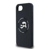 iPhone 16e/17e Karl Lagerfeld Karl and Choupette MagSafe Cover i flydende silikone - Sort