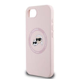 iPhone 16e/17e Karl Lagerfeld Karl and Choupette MagSafe Cover i flydende silikone - Pink