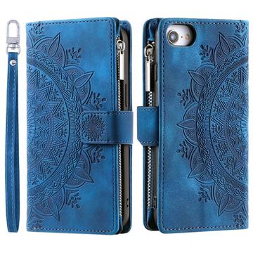 iPhone 16e/17e Mandala Series Etui med Pung - Blå