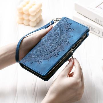 iPhone 16e/17e Mandala Series Etui med Pung - Blå