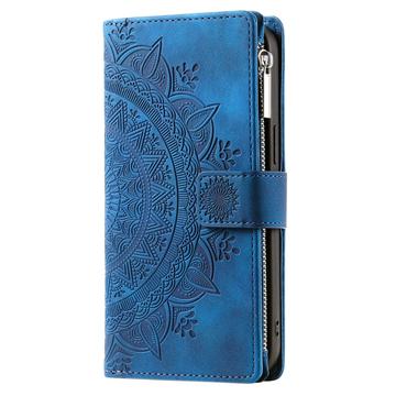 iPhone 16e/17e Mandala Series Etui med Pung - Blå