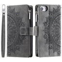 iPhone 16e/17e Mandala Series Etui med Pung - Grå