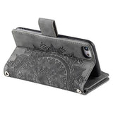 iPhone 16e/17e Mandala Series Etui med Pung - Grå