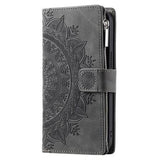 iPhone 16e/17e Mandala Series Etui med Pung - Grå