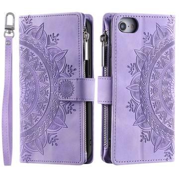 iPhone 16e/17e Mandala Series Etui med Pung - Lilla