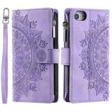 iPhone 16e/17e Mandala Series Etui med Pung - Lilla