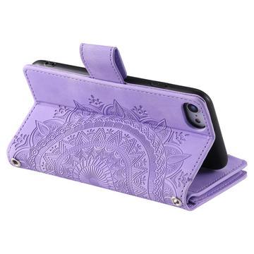 iPhone 16e/17e Mandala Series Etui med Pung - Lilla