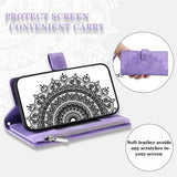iPhone 16e/17e Mandala Series Etui med Pung - Lilla