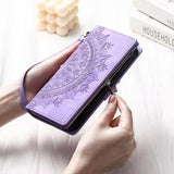 iPhone 16e/17e Mandala Series Etui med Pung - Lilla