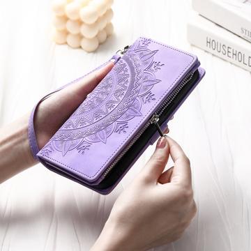 iPhone 16e/17e Mandala Series Etui med Pung - Lilla
