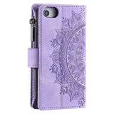 iPhone 16e/17e Mandala Series Etui med Pung - Lilla