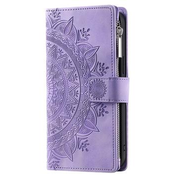iPhone 16e/17e Mandala Series Etui med Pung - Lilla
