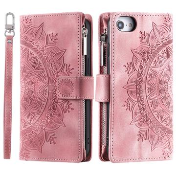 iPhone 16e/17e Mandala Series Etui med Pung - Rødguld