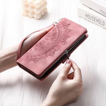 iPhone 16e/17e Mandala Series Etui med Pung - Rødguld
